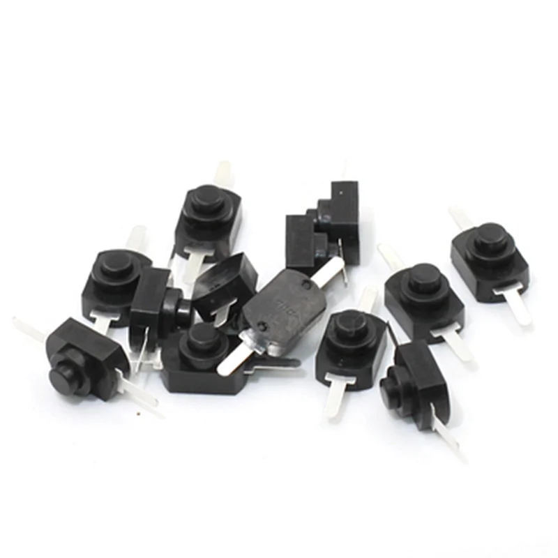 20PCS 1208YD 1288BM Push Button Switch 30V 1A Flashlight Switch Electric Torch LOCK Table Lamp Switch Flashlight Button Switch
