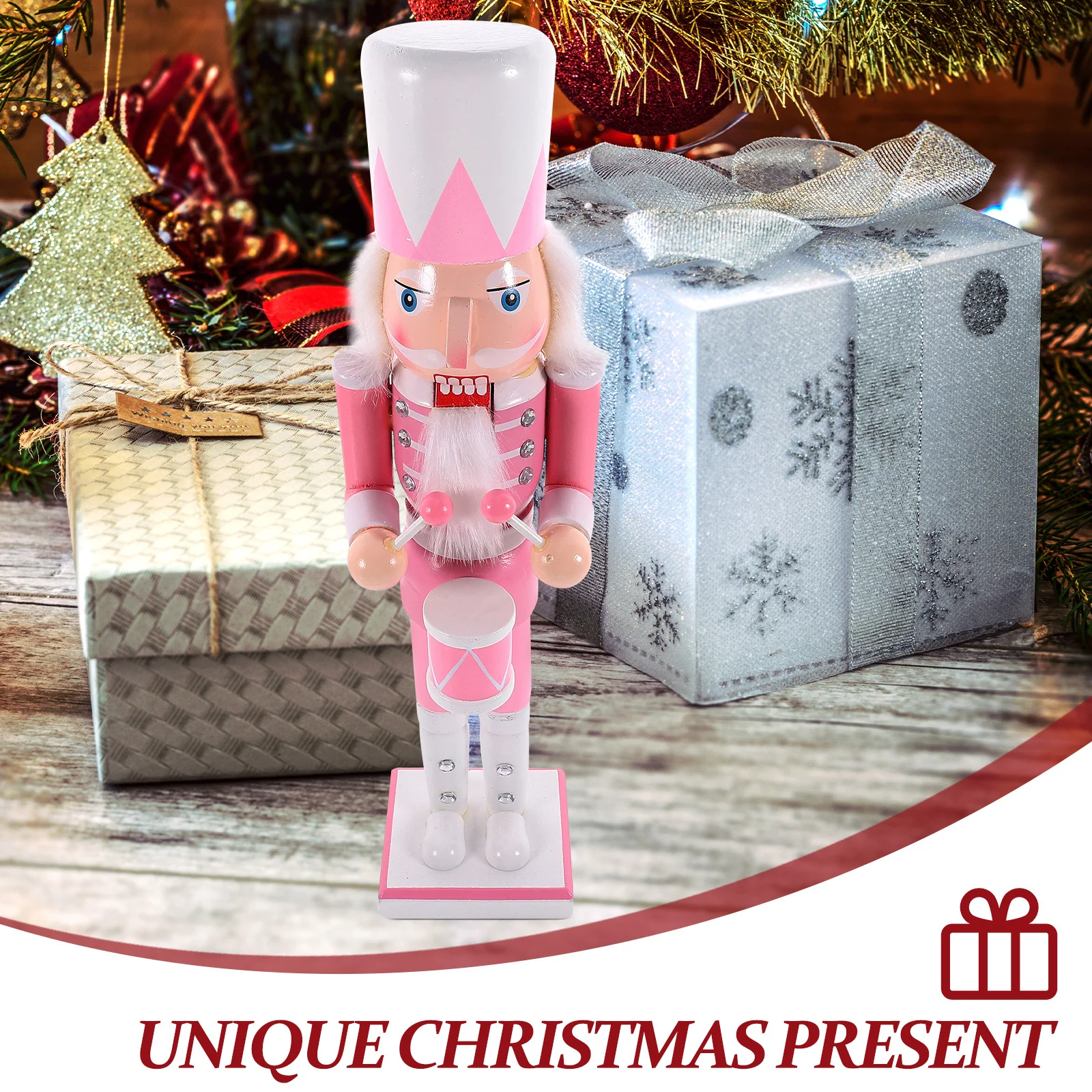 

1pc Wooden Nutcracker Soldier Figure Xmas Desktop Decor Christmas Ornament For Table Bookshelf Window Party Supplies Craft