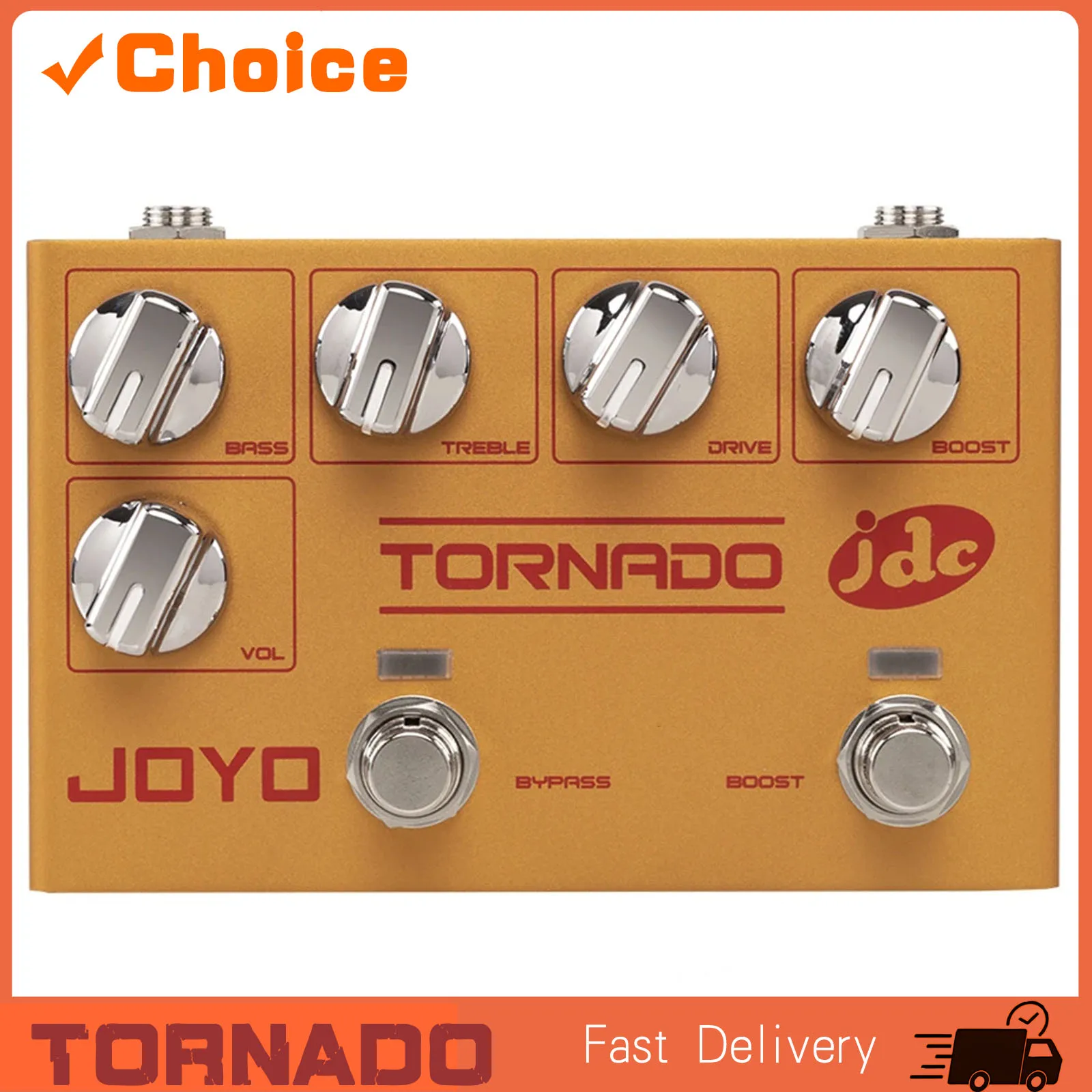 Pedal de Efeito para Guitarra R-21 TORNADO Drive & Boost, Pedal de Efeito Overdrive de Canal Duplo, Partes para Guitarra com Timbre Limpo, Suave e Rico