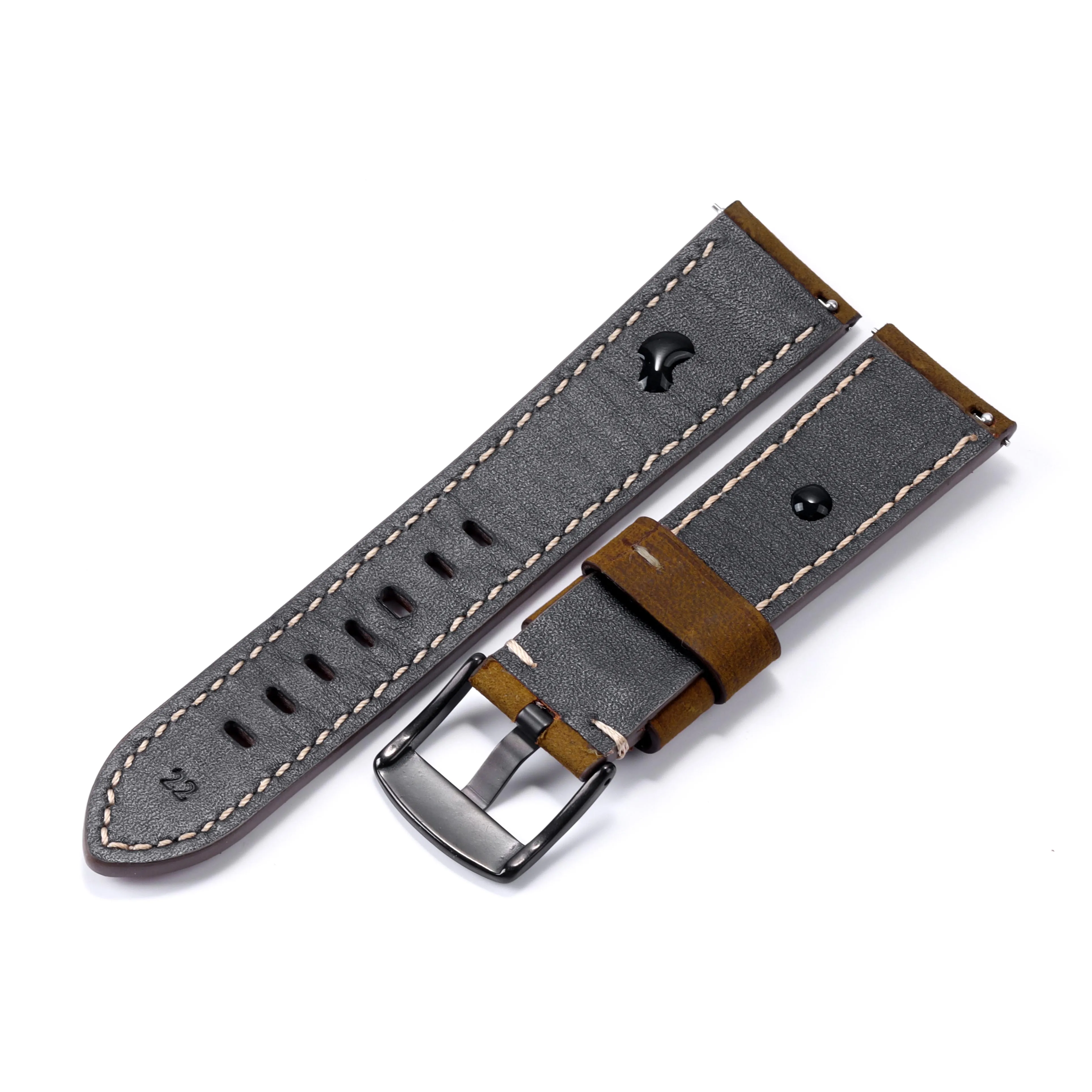 Quick Release Lederen Band 20Mm 22Mm 24Mm Koeienhuid Lederen Horloge Band Crazy Horse Lederen Waterdichte Armband mannen Vrouwen