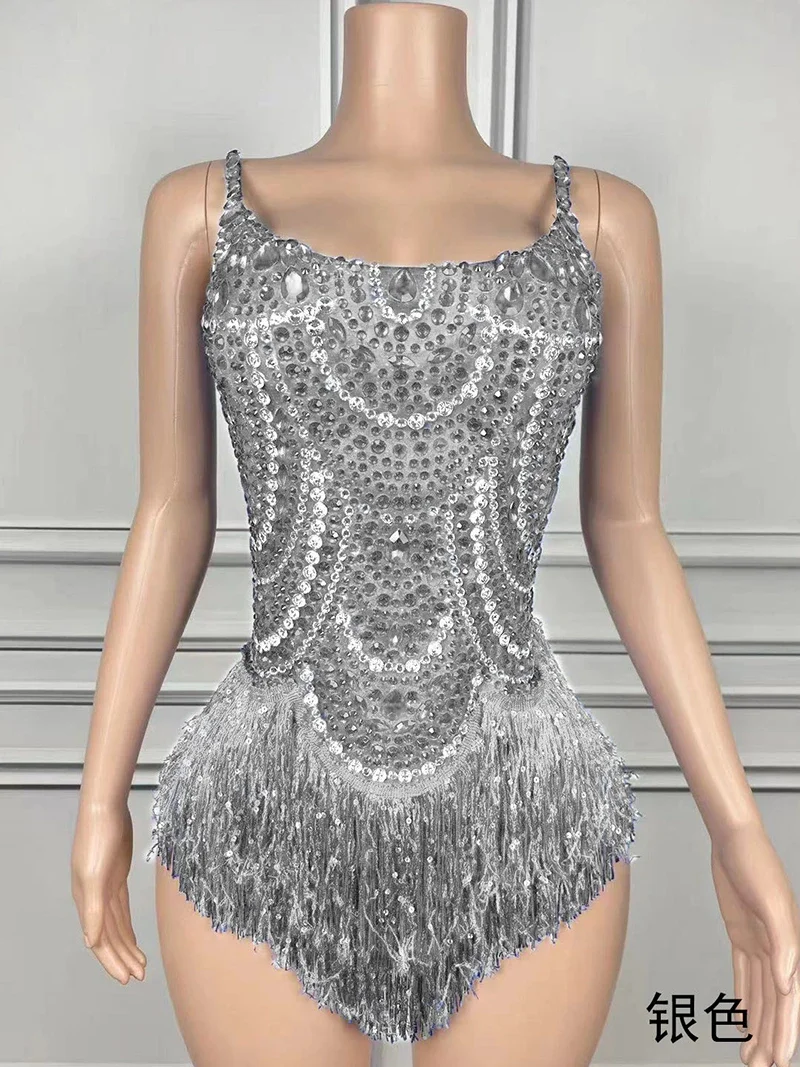 مثير الراين شرابة ارتداءها متعدد الألوان ملهى ليلي بار Dj المغنية جوجو الراقصات فستان مهرجان المرحلة ازياء