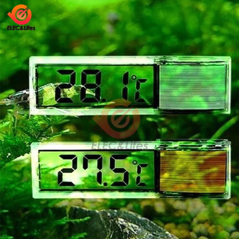 Aquarium LCD Thermometer LCD Digital Electronic Fish Tank 3D Digital Temperature Temp Meter Sticker Fish Shrimp Turtle