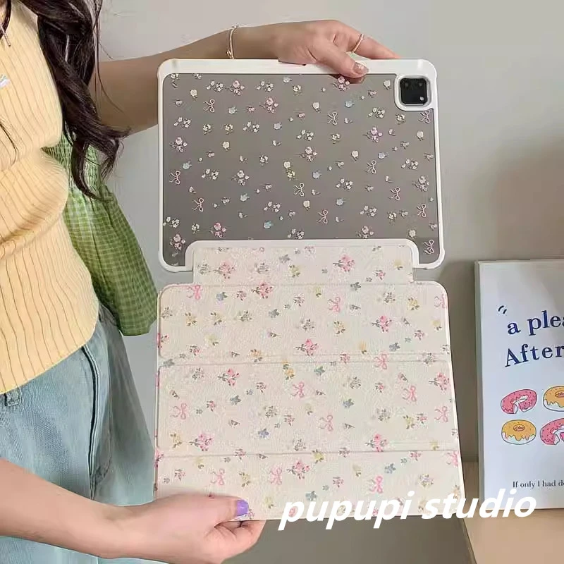 Full Screen Floral New Tablet Case For iPad Pro 11 12.9in 13 15 M4 9.7 10.2 5/6th 7/8/9 10 11th MINI 6 7 Air 5 6 7 Trifold Case