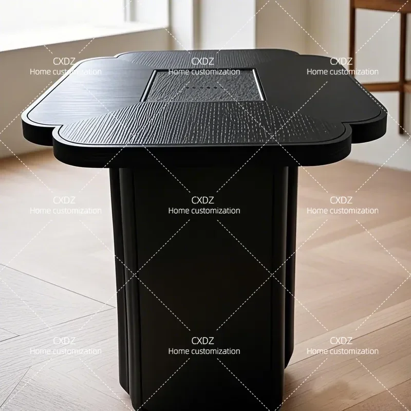 New Chinese Style Square Wujinshi Tea Table Solid Wood Living Room Balcony Small Household Integrated Table and Chairs Set