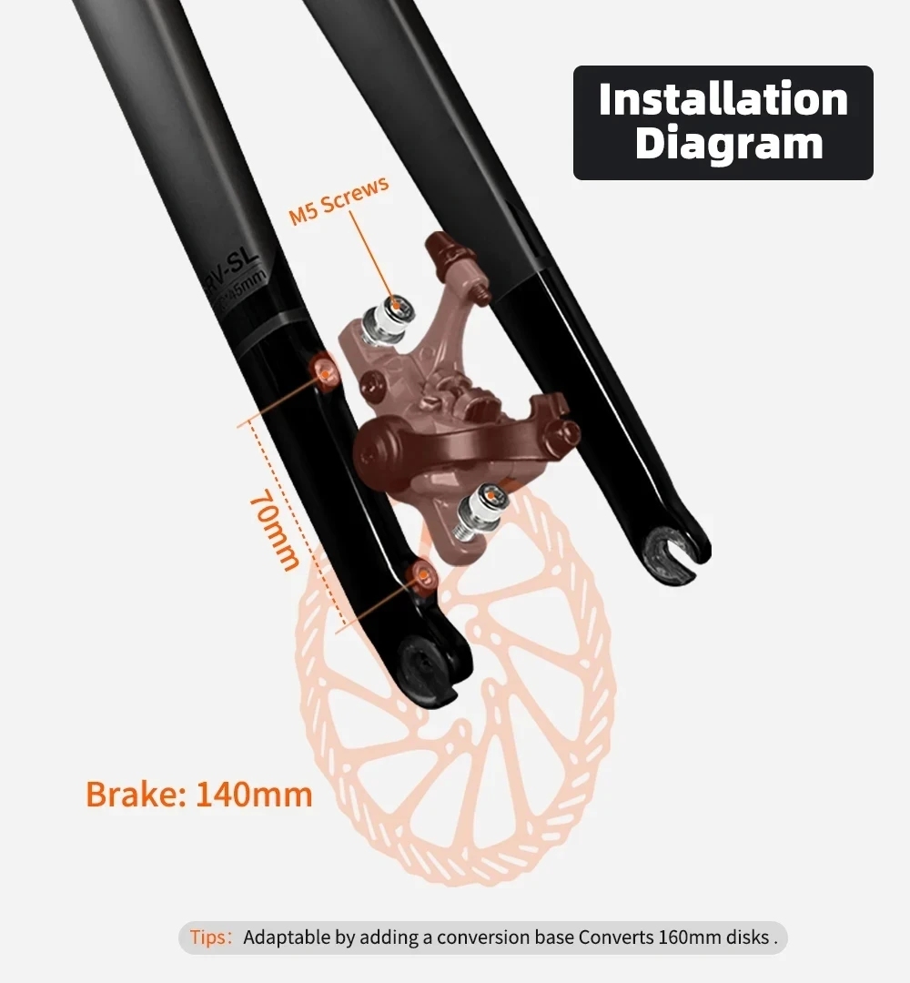 TOSEEK Gravel-Gabel 700C*45C T800 Carbonfaser Fahrrad-Vordergabel Rennradgabel Konische Gabeln QR 9*100mm oder Steckachse 12*100mm – Detail 10