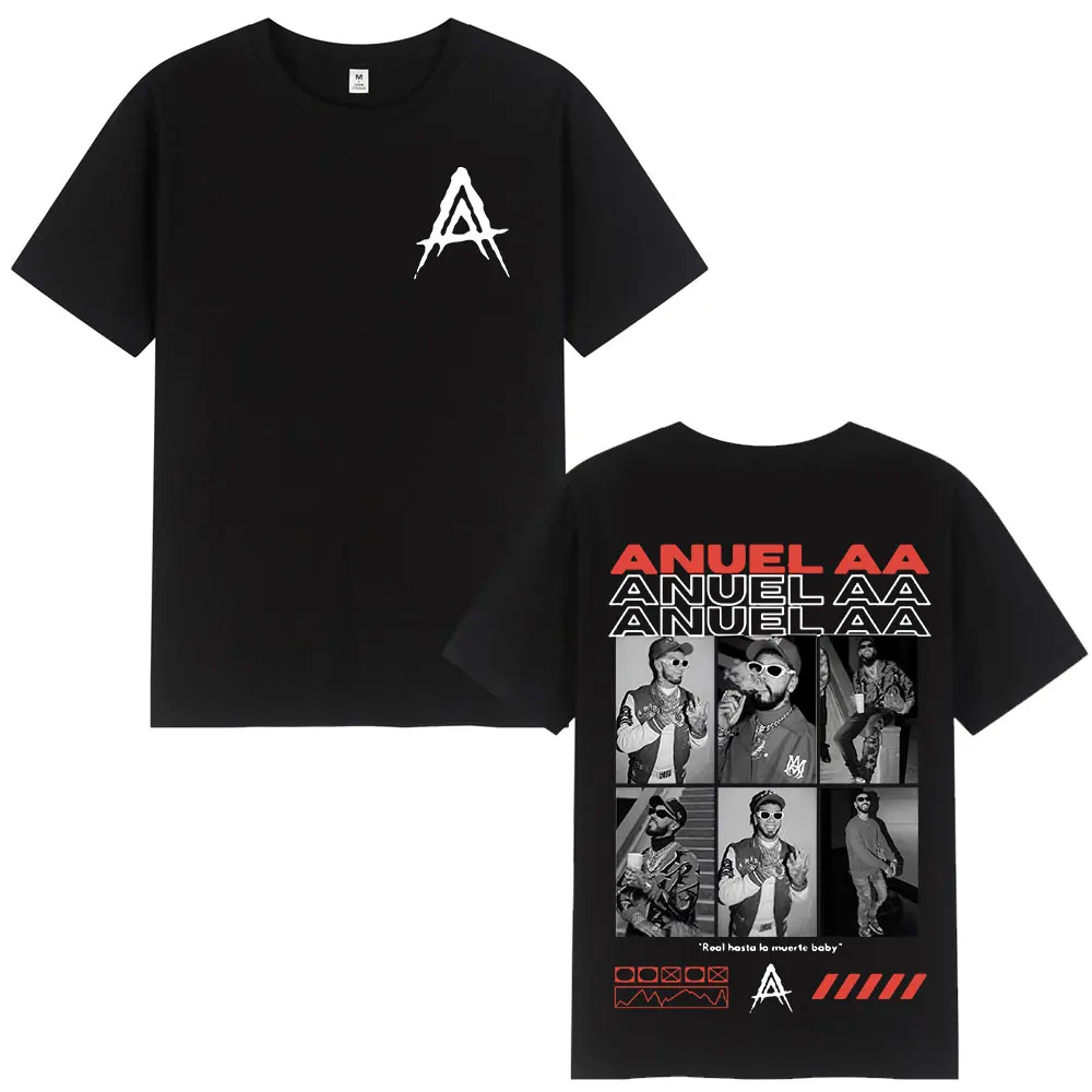 

Rapper Anuel AA Tour Graphic T Shirt Men Women Hip Hop Retro Short Sleeve T-Shirt 100% Cotton Oversized T Shirts Tops Streetwear