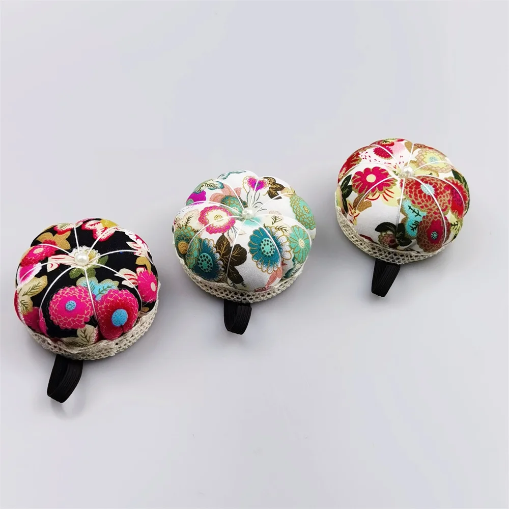 Wrist Printing Pin Bag Healthy Exquisite Portable Sewing Tool Retro Pin Cushion Convenient Storage Sewing Kit