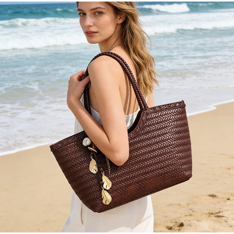 Borsa a spalla donna in paglia intrecciata borsa secchiello chic_voghion.com