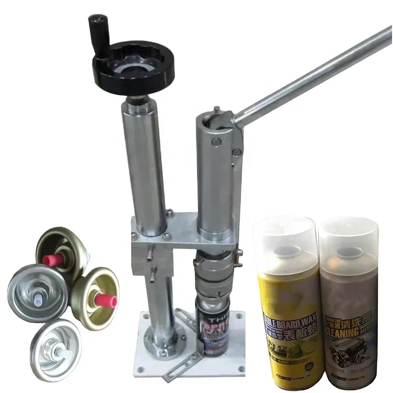 

Semi Automatic Spray Crimper Tin Can Valve Crimping Aerosol Sealing Machine Manual Air Freshener Spray Paint Aerosol Products