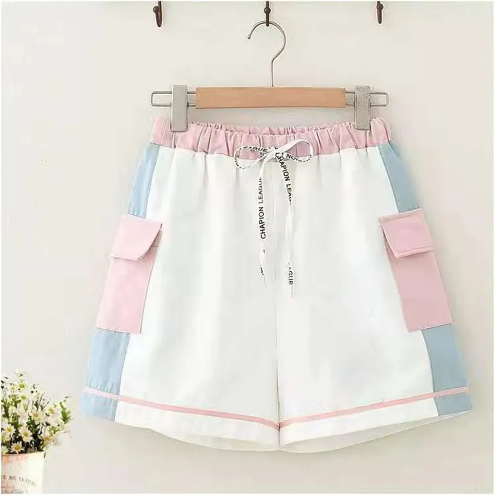 Cartoon Cute Casual Shorts Women High Waist Chic Korean Y2k Summer Kawaii Print Streetwear Korean Fashion Vintage Cycling Shorts