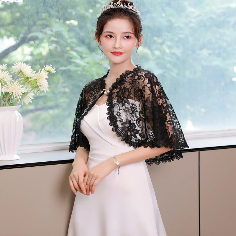 Black Lace Bolero Women Wedding Jacket Bridal Wraps Evening Party Out Coat  - AliExpress 320