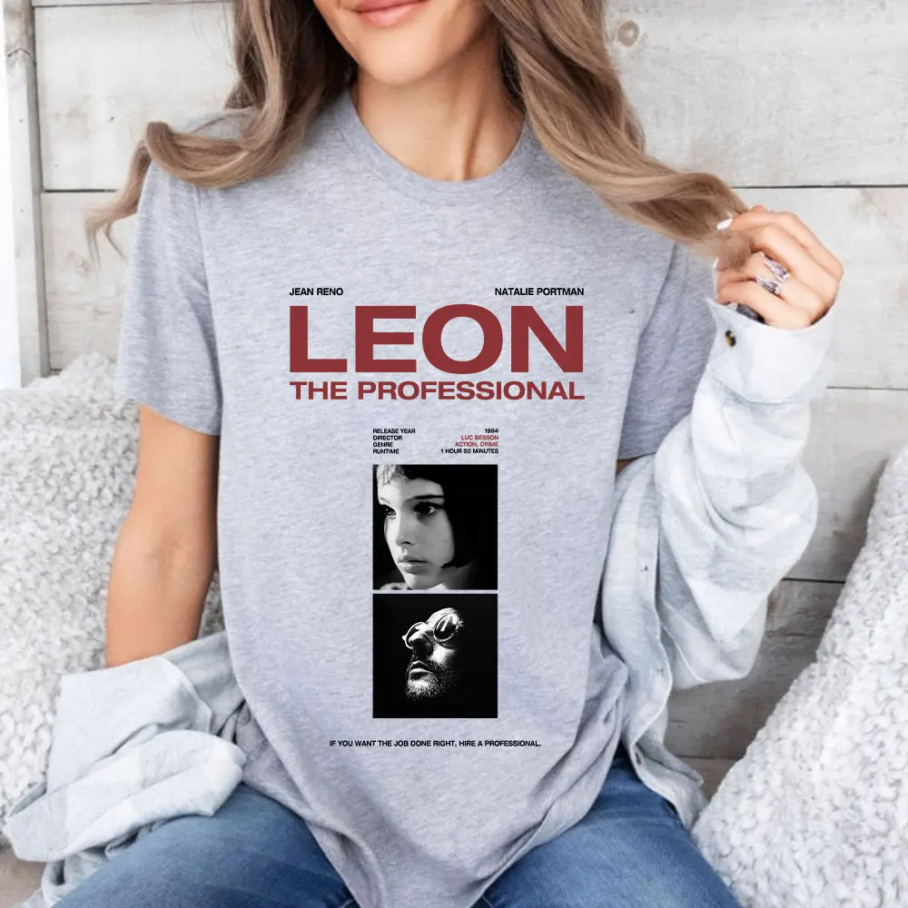 Leon The Professional T-Shirt Vintage Classic Movie Men Women Cotton Tee Action Movie Memorabilia Gift for Him Graphic Tshirt
