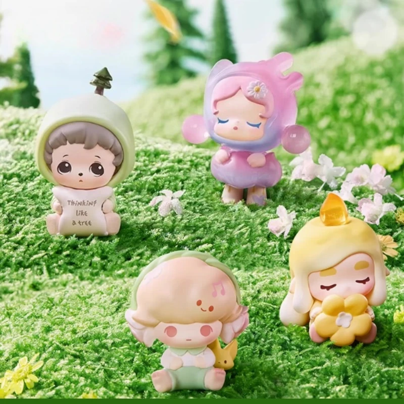

Genuine Pop Bean Going Outing Wiht Me Series Mini Dolls Action Figure Cute SP Labubu Desktop Ornament Girls Gift Collection