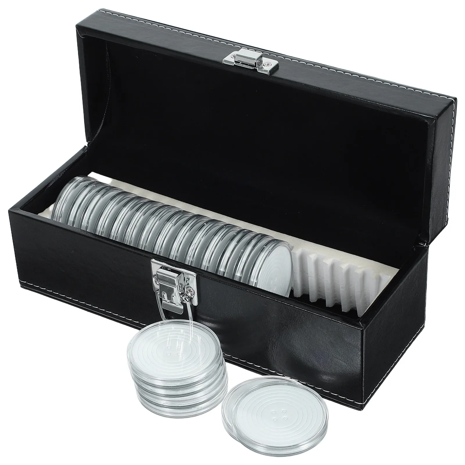 coin-storage-container-20-slot-hardwearing-plastic-coin-presentation-box-secure-airtight-protection-for-coins-token