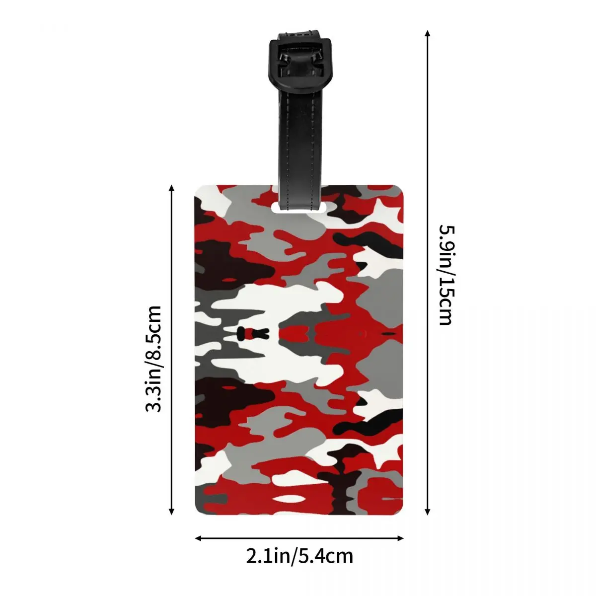 Etiqueta de camuflaje roja personalizada para equipaje, Protección de Privacidad, etiquetas de equipaje de camuflaje militar del ejército, etiquetas para bolsas de viaje, Maleta