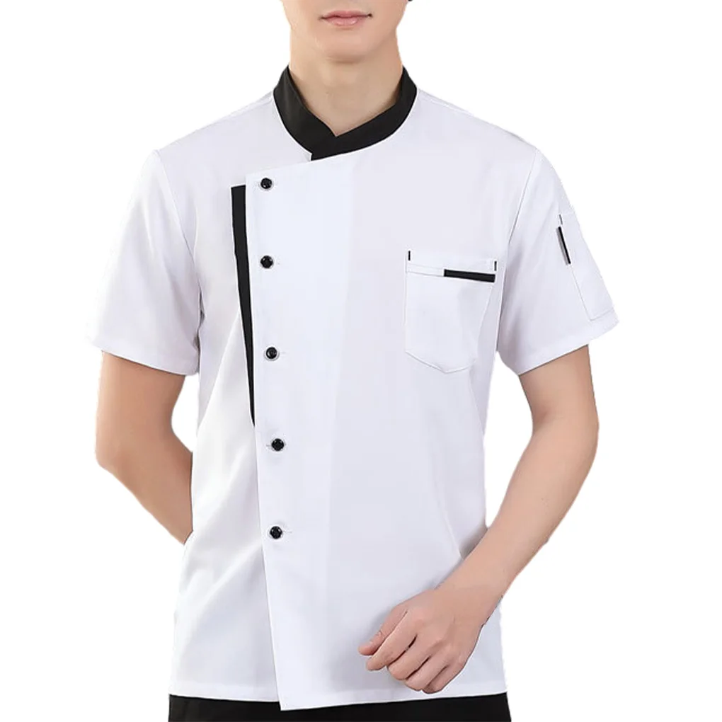 Unisex Koch Jacke Koch Mantel Koch Uniformen O-Ausschnitt übergroße Tops Bäckerei