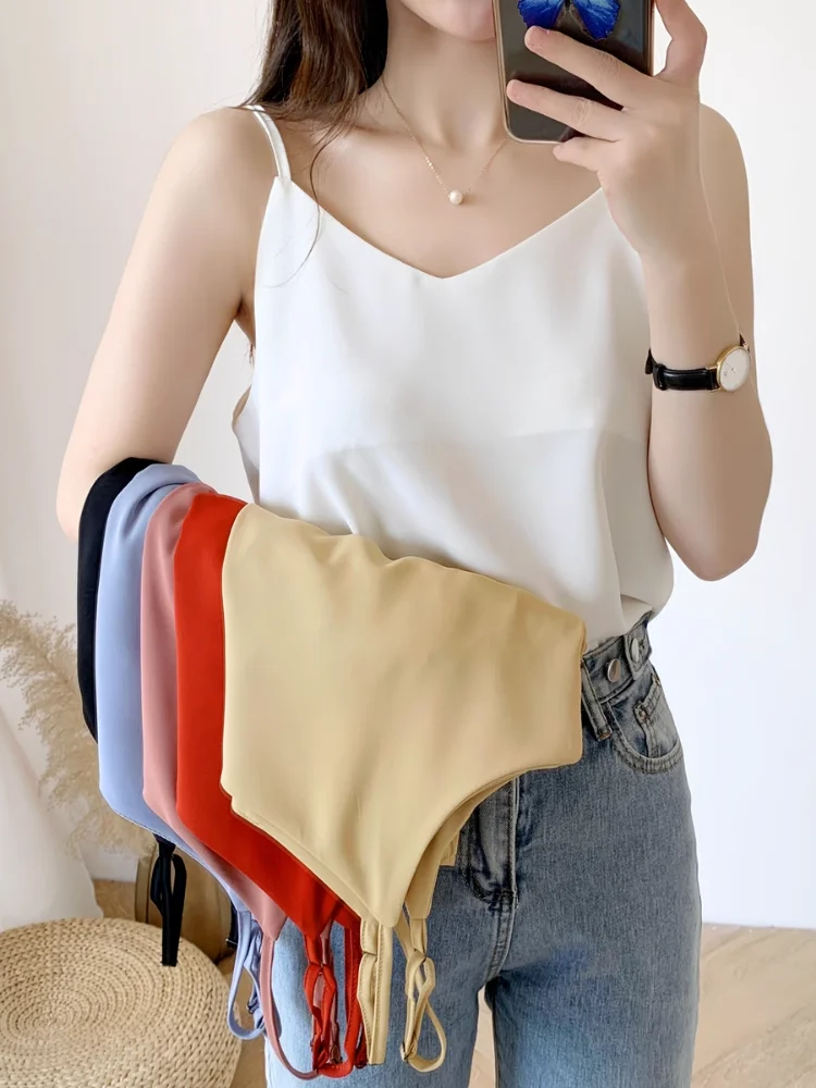 Summer New Women's Sleeveless Chiffon Tank Top Loose Short Style Base Shirt Outerwear Inner Match Ins Style Fashion Commute