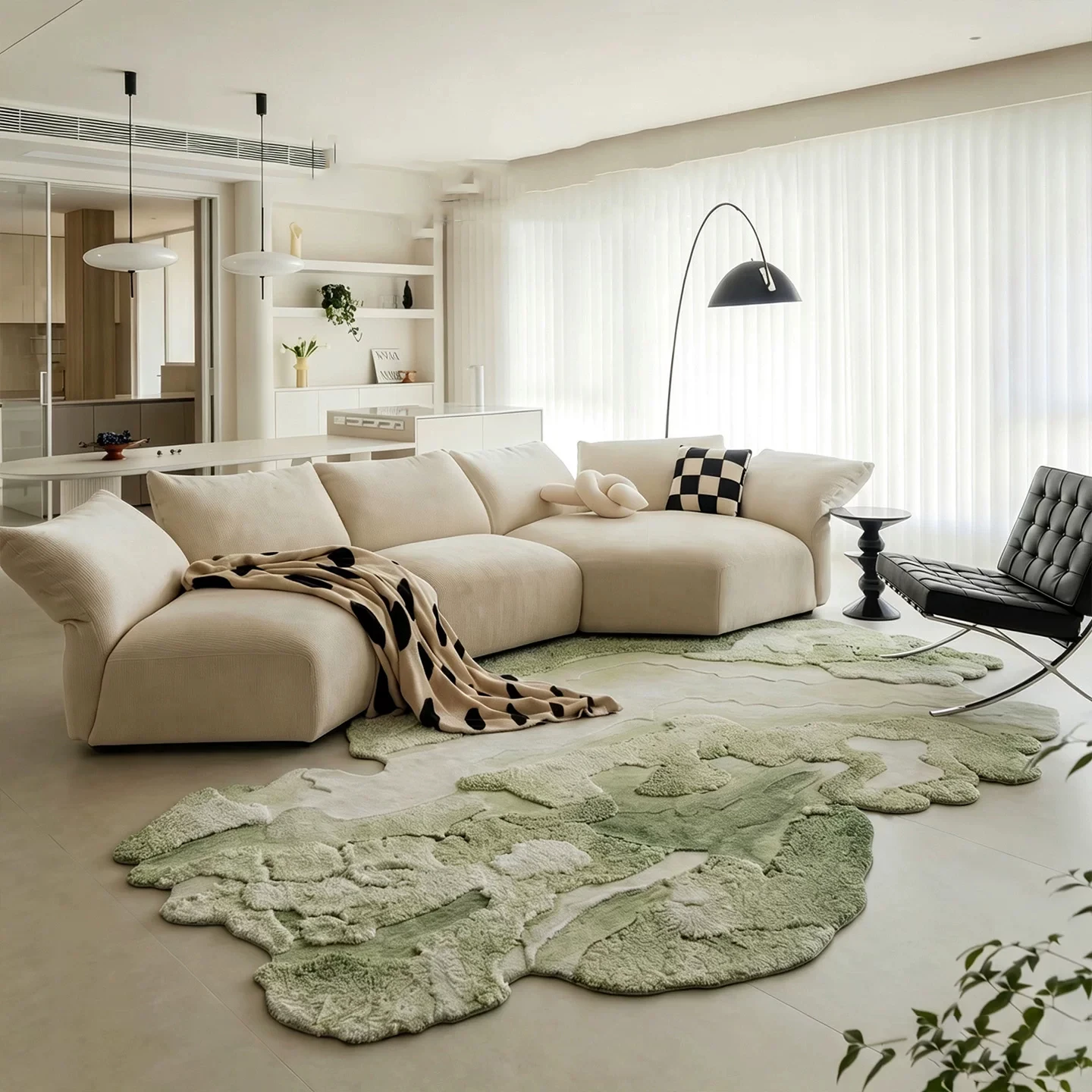 French Style Light Luxury Irregular Living Room Carpet Modern Thick Sofa Tea Table Floor Mat Sofa Area Floor Rug Bedroom