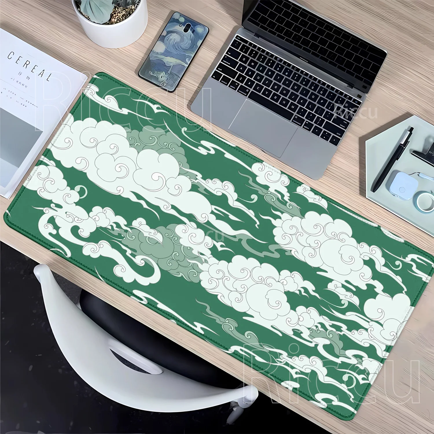 Wolke Cartoon Mauspads rutschfeste Gaming 400 x 900 mm große Tastatur Mousepad Gamer Gummi Büro Overlock XXL HD Druck Schreibtischunterlage