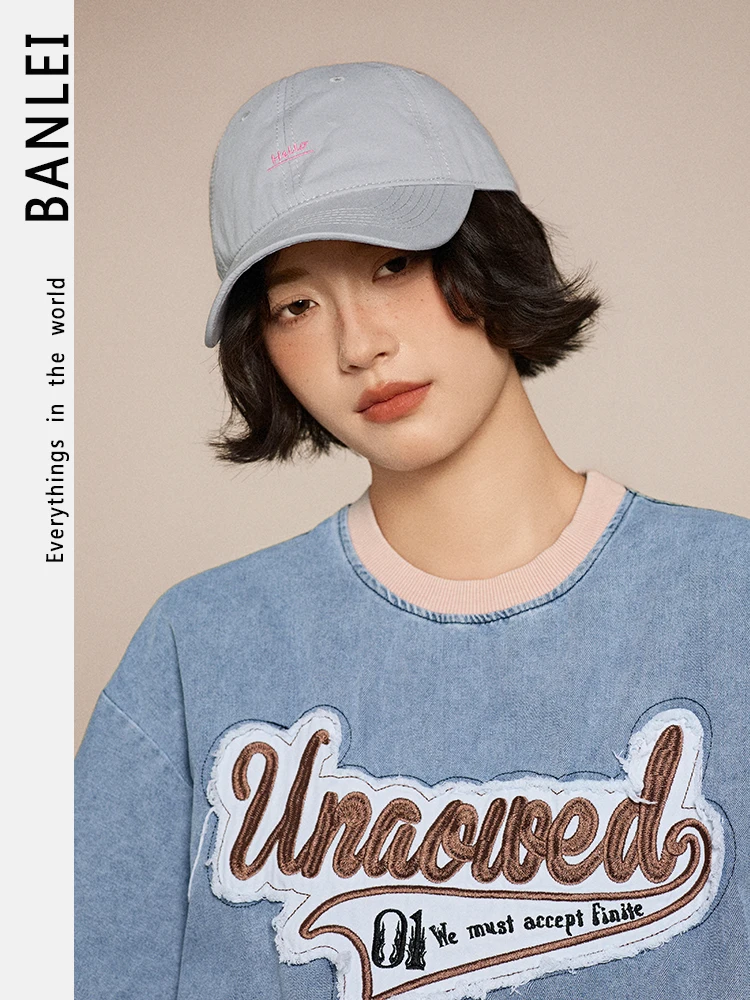 

Letter embroidered baseball cap spring and summer versatile sunshade cap casual tide shows small face