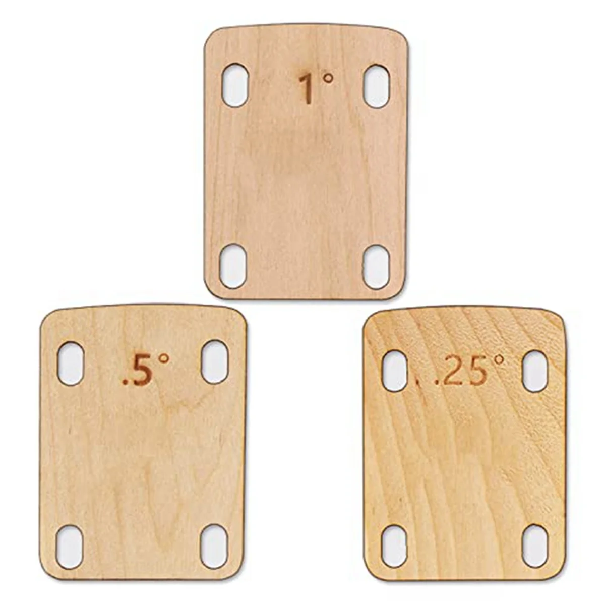 Solid Maple Madeira Guitarra Neck Shims, Neck Proteção Shim, Ferramenta de placa, 0,25, 0,5, 1 grau, 3pcs