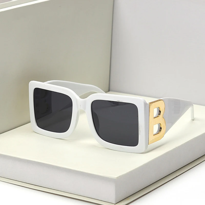 New Fashion Oversized The Letter B Square Luxury Trend Sunglasses Women Men Retro Rectangle Sunglasses Gafas De Sol image 4