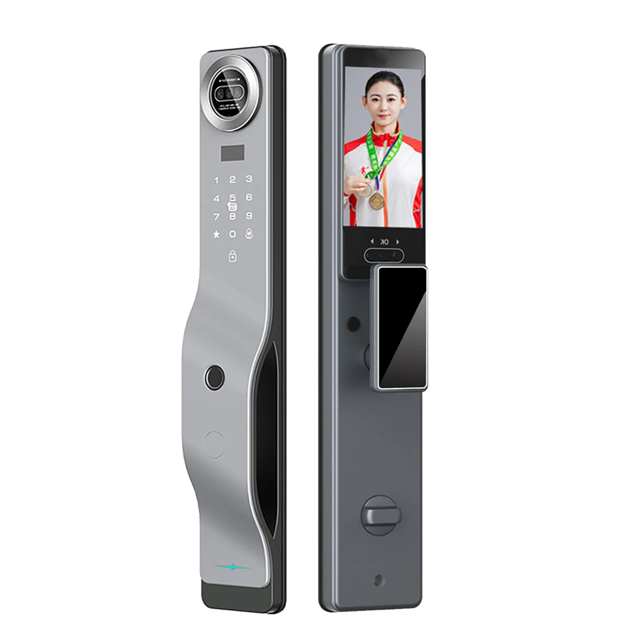 

Tuya 3D Facial Recognition WiFi Remote Control Smart Door Lock Video Doorbell Intercom Lock With Built In Cameras