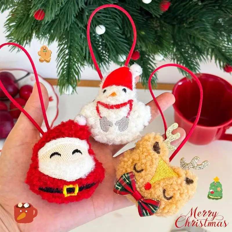 Cartoon Plüsch Weihnachtsmann Schneemann Weihnachtsbaum Schlüsselanhänger Rucksack Anhänger Dekoration Weihnachten Party Geschenk