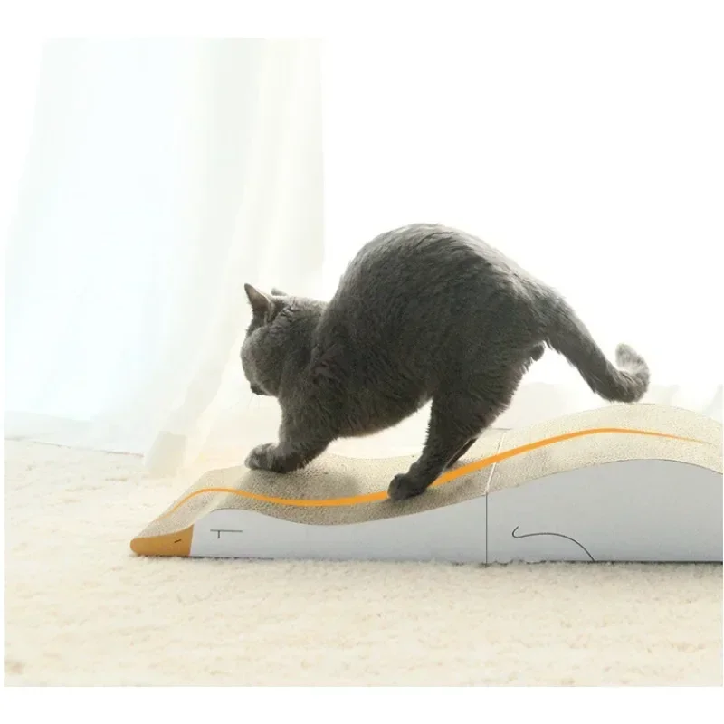 Large curve foldable creative cat scratch board corrugated cute cat claw grinding pet supplies