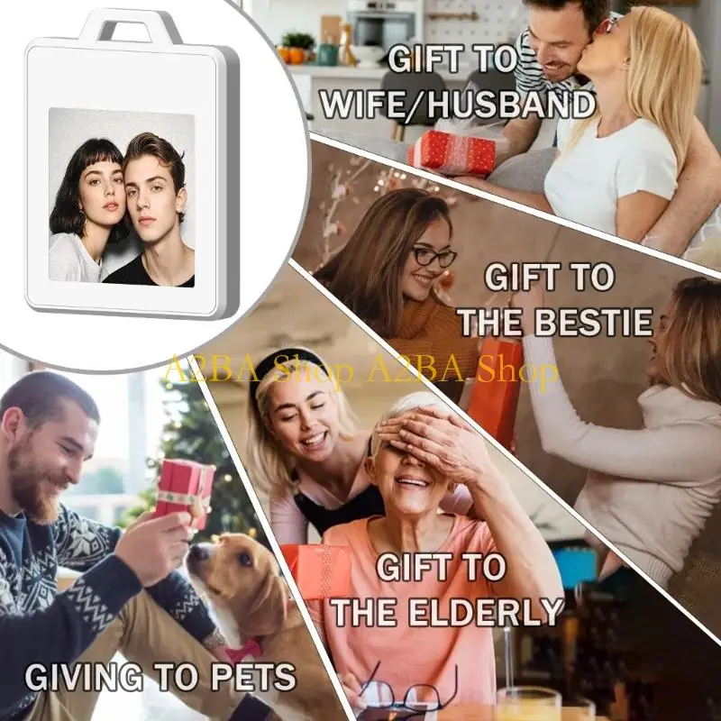 A2BA 1.54inch Color Screen Electronic Badges For Photos And Contact Info With Keychain Design Mini Luggage Label