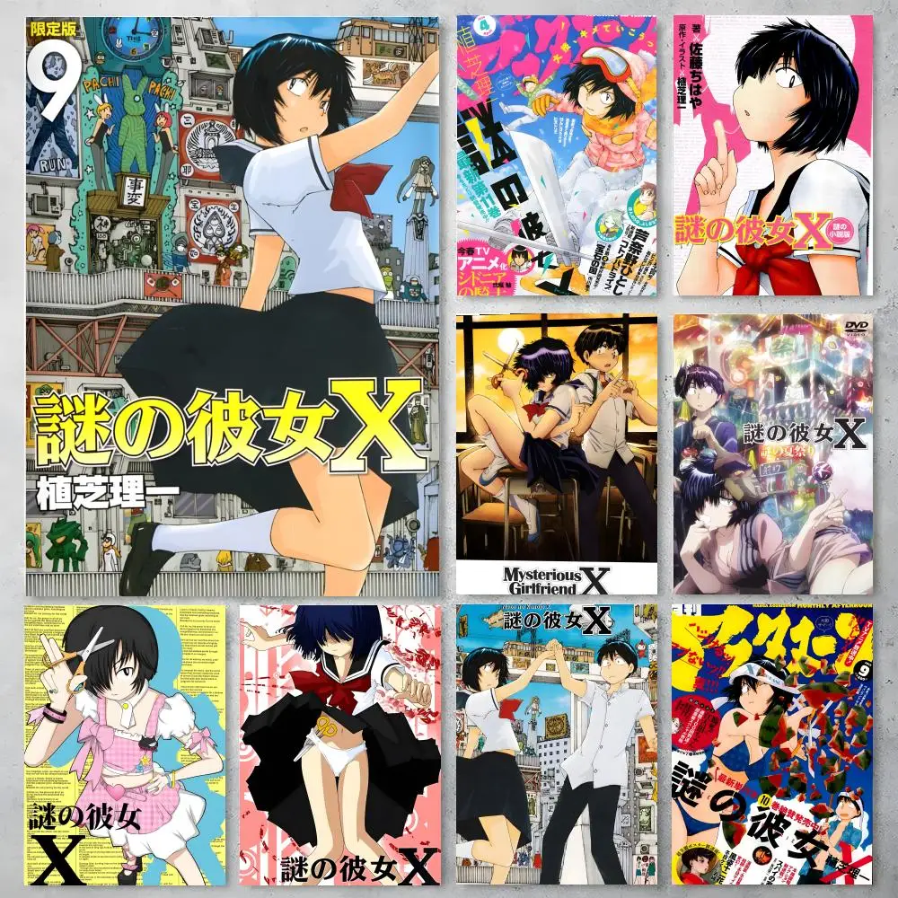 Póster autoadhesivo de Anime X Nazo no Kanojo X, pegatina de papel impermeable, decoración de pared para cafetería, Bar y habitación
