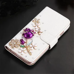 Luxury Crystal Rhinestone Wallet Leather Purse Flip Card Pouch Stand Cover Case For SamsungS22 S23 S9 S24 S20 PLUS Note 9 10 20