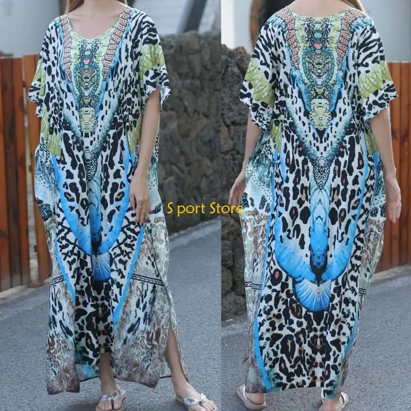 

U2JB женское платье-кафтан, пляжная одежда, бикини, удобная ночная рубашка, универсальный размер