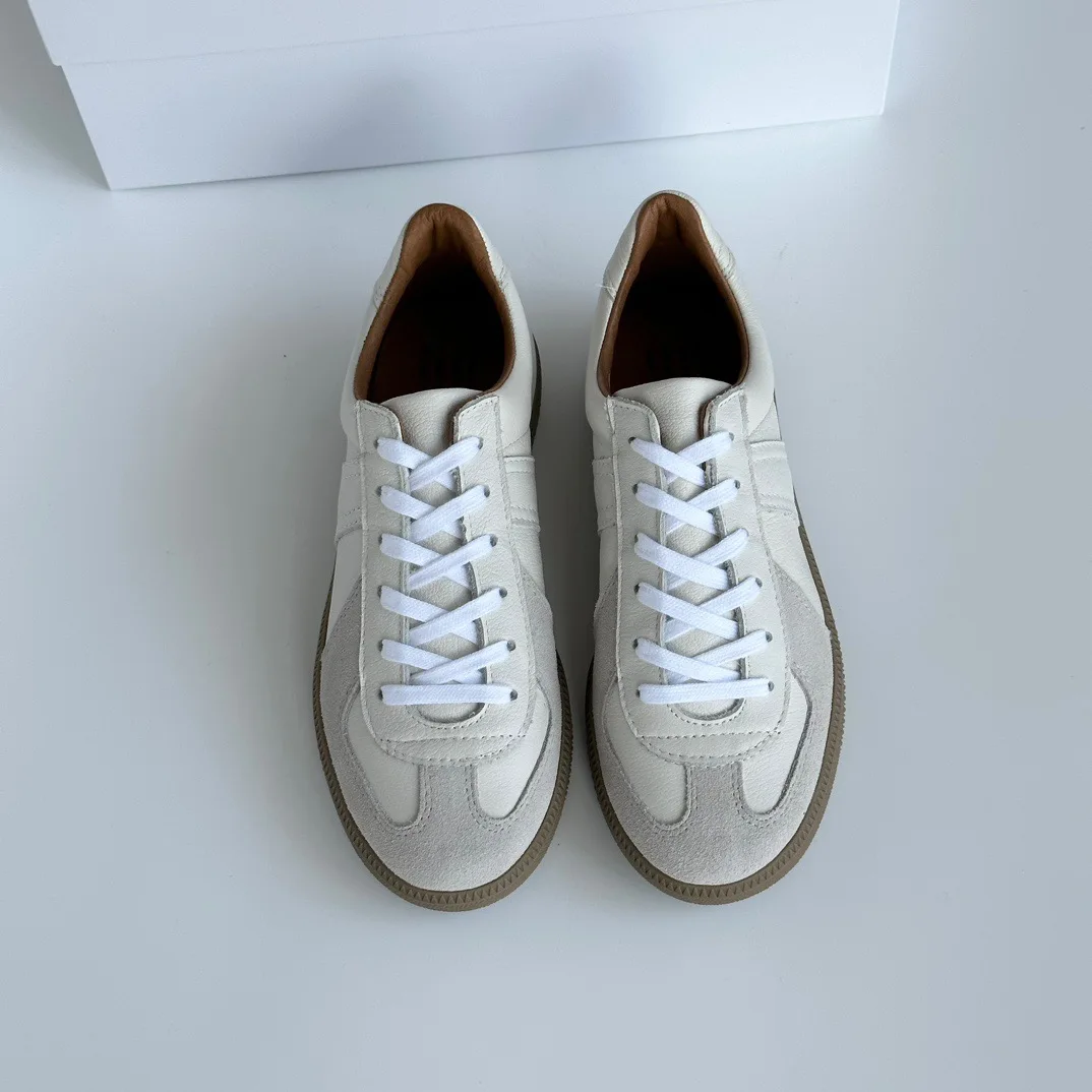 Dave&Di French Fashion Blogger Retro German Training Shoes Leather Breathable Sneakers Comfortable Women 34-40