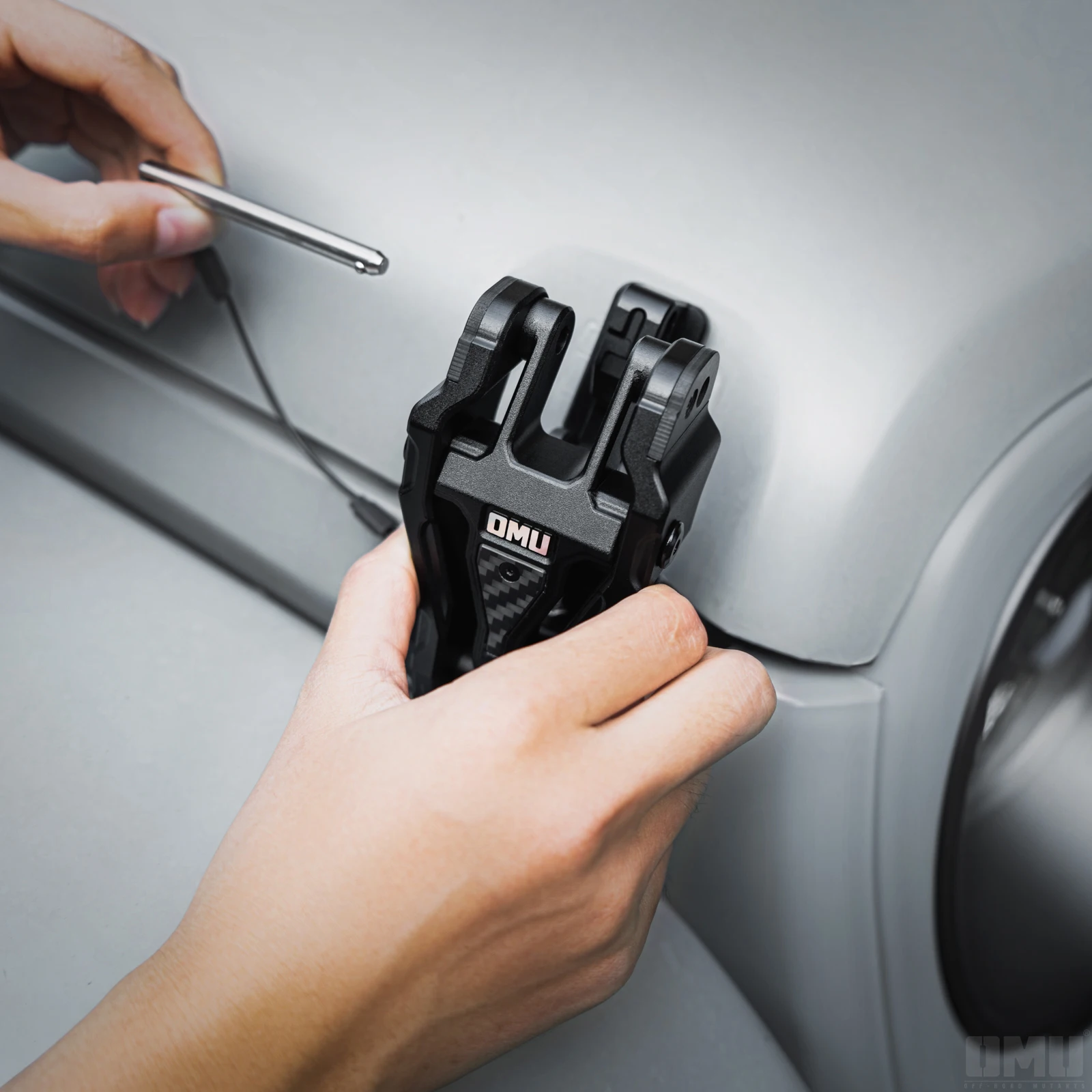 2 قطعة هود الصيد بونيه قفل CNC سبائك الألومنيوم والمغنيسيوم وألياف الكربون الجافة ل جيب رانجلر JL JT 2018 ++ O106 NTRIX #5