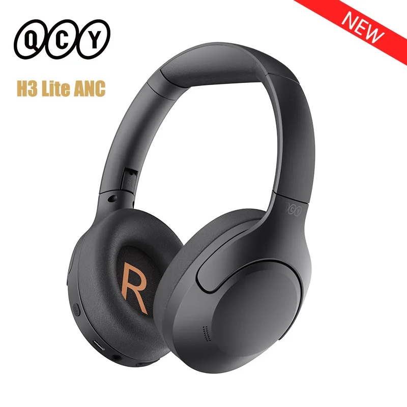 QCY H3 Lite ANC Wireless Headphones 40mm Driver Bluetooth 5.3 Earphones Active Noise Cancellation Over Ear Headset Clear HD Call