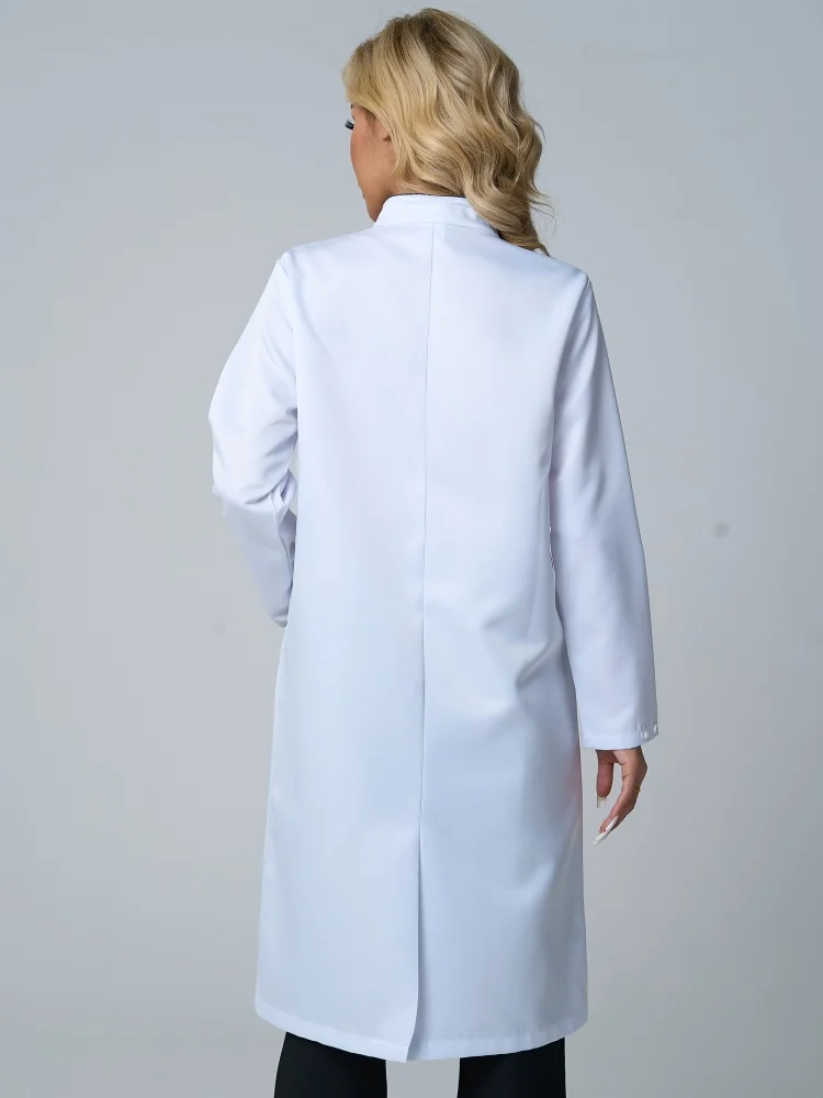 Stand-Up Collar Women's Long-Sleeved Coat Doctor Nurse's Work Laboratory Costumes Professional Medical Clothes Long Coat