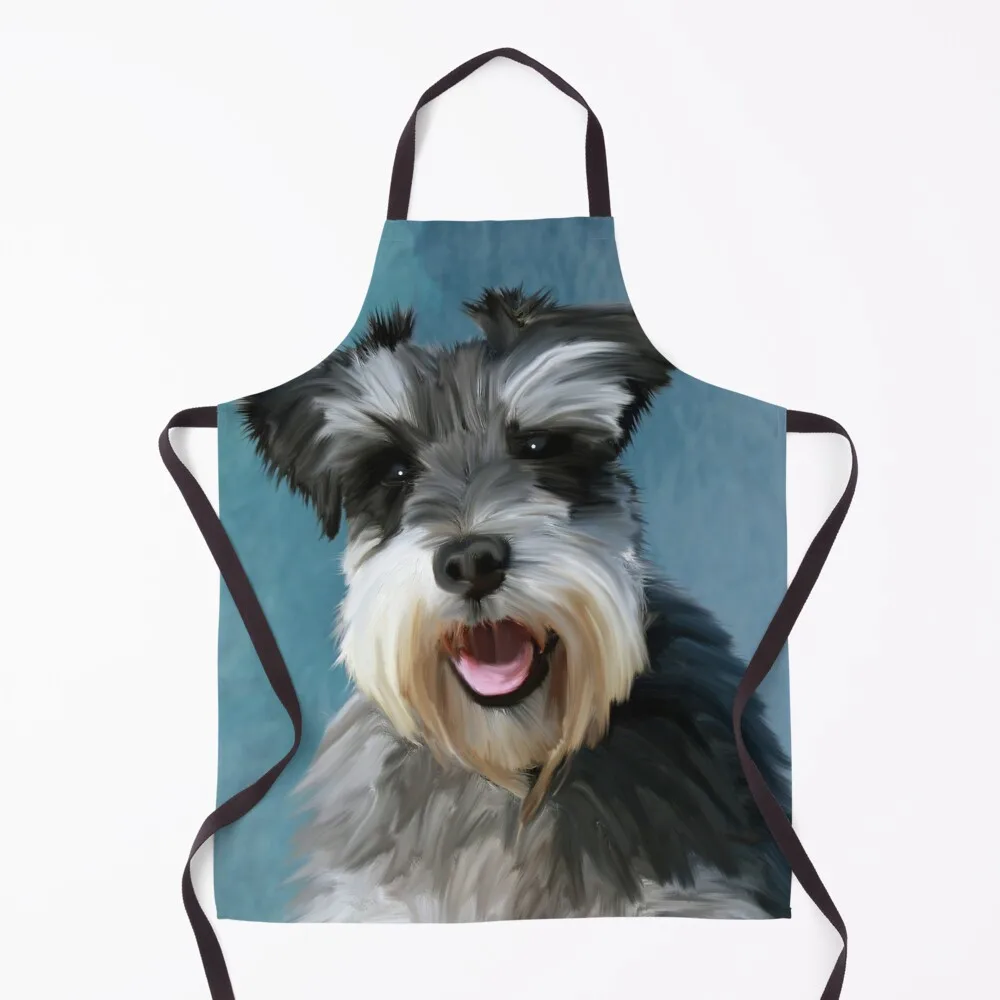 

Miniature Schnauzer Dog Water Color Art Painting Apron painting Household Items Kitchen Woman Work Kitchen Items For Home Apron