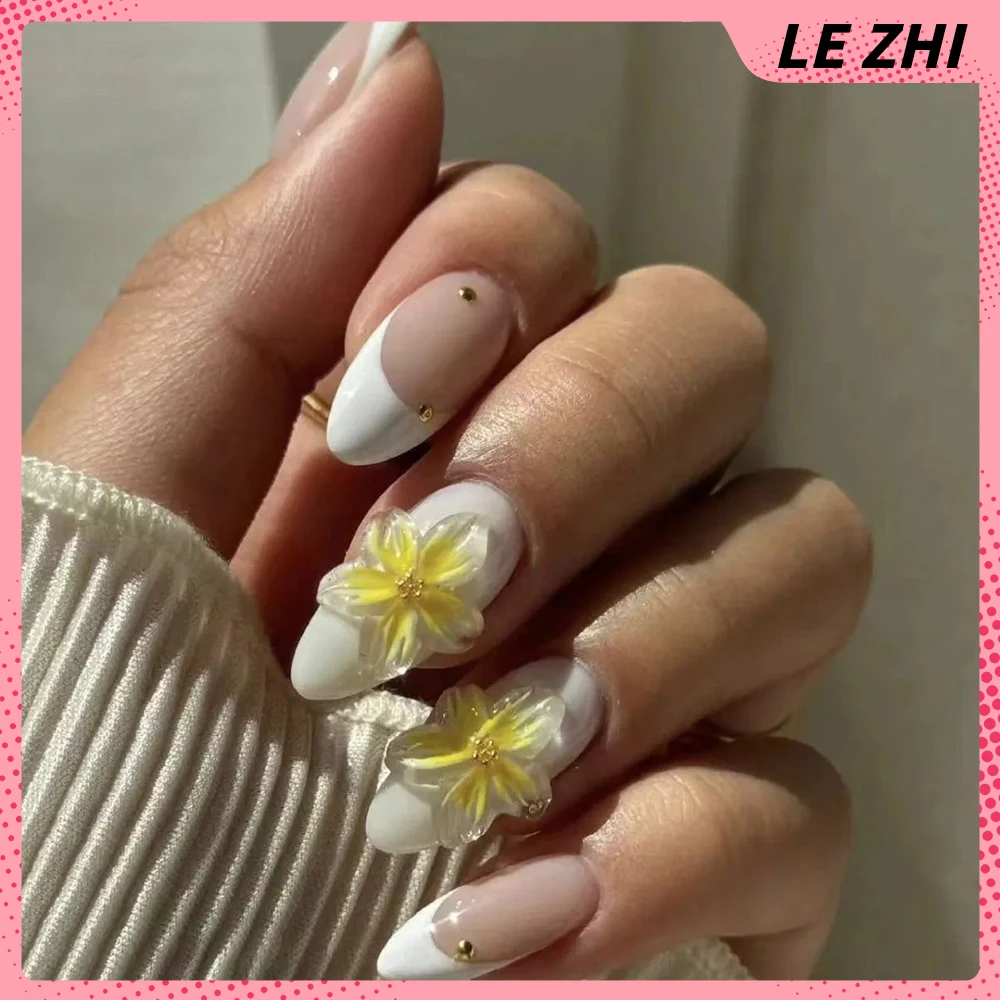 Fiori romantici estivi Stampa fatta a mano su nail art Adesivo per feste Francia Fiori di giglio 3D Occhi di gatto Adesivo per feste per unghie Regalo per ragazza