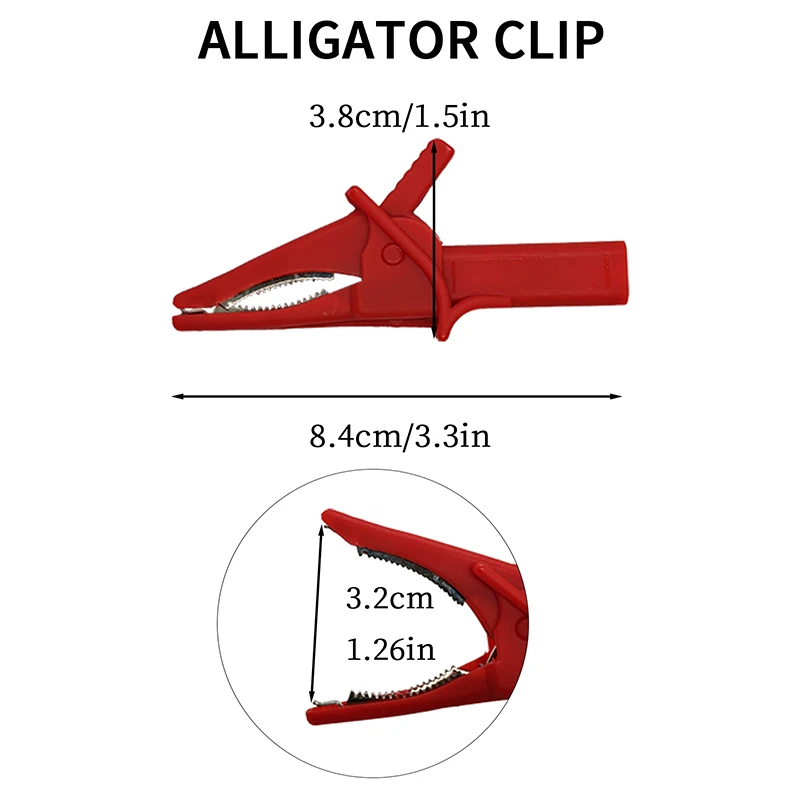 2 Stück robuste Krokodilklemmen-Messleitungen für Multimeter und Voltmeter – mit Standard-Bananenstecker, 3,28 Fuß/16,4 Fuß erhältlich – Detail 5