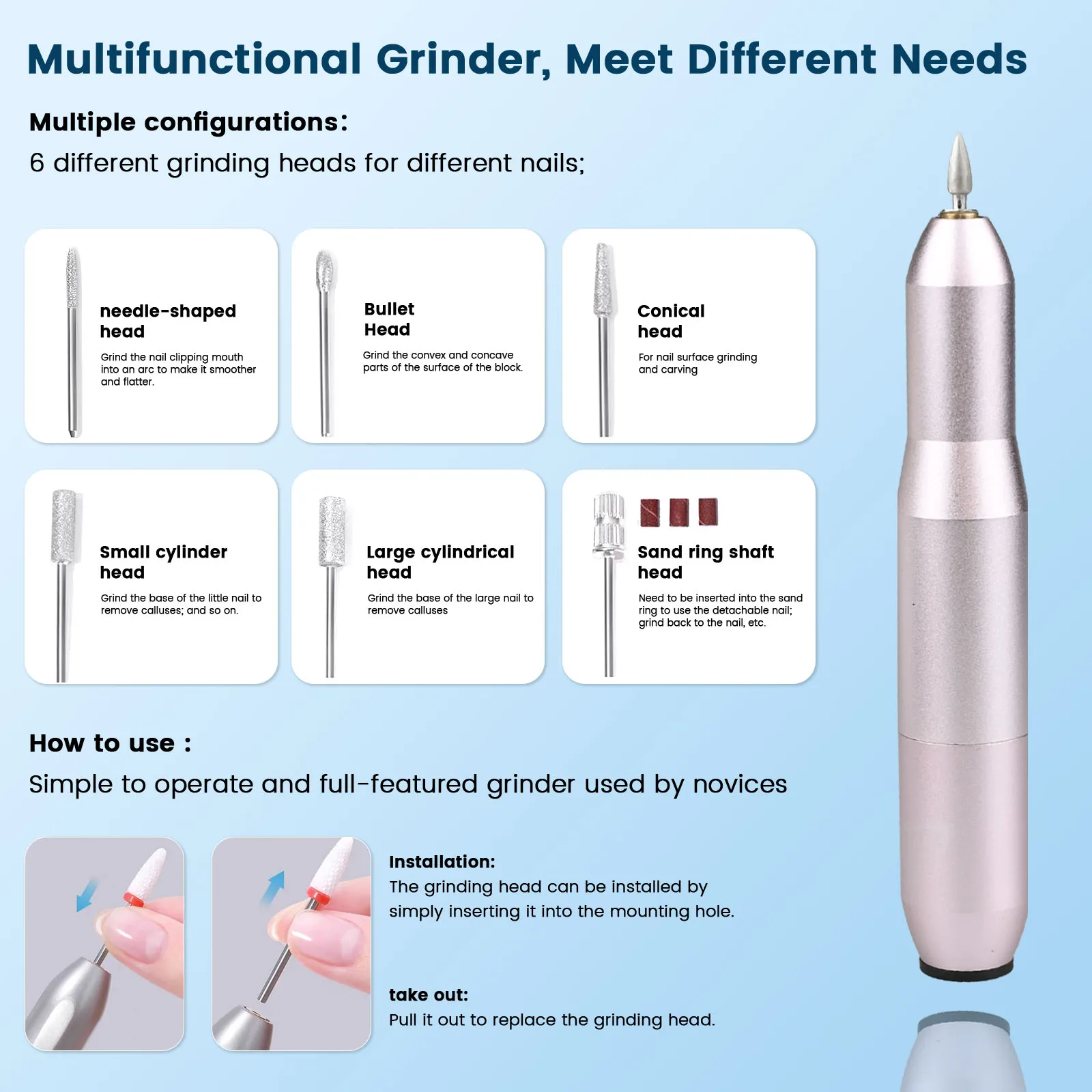 25000RPM 충전식 전기 네일 드릴 머신 전문가용 브랜드+젤 네일 폴리쉬용 네일 드릴 휴대용 네일 파일 매니큐어