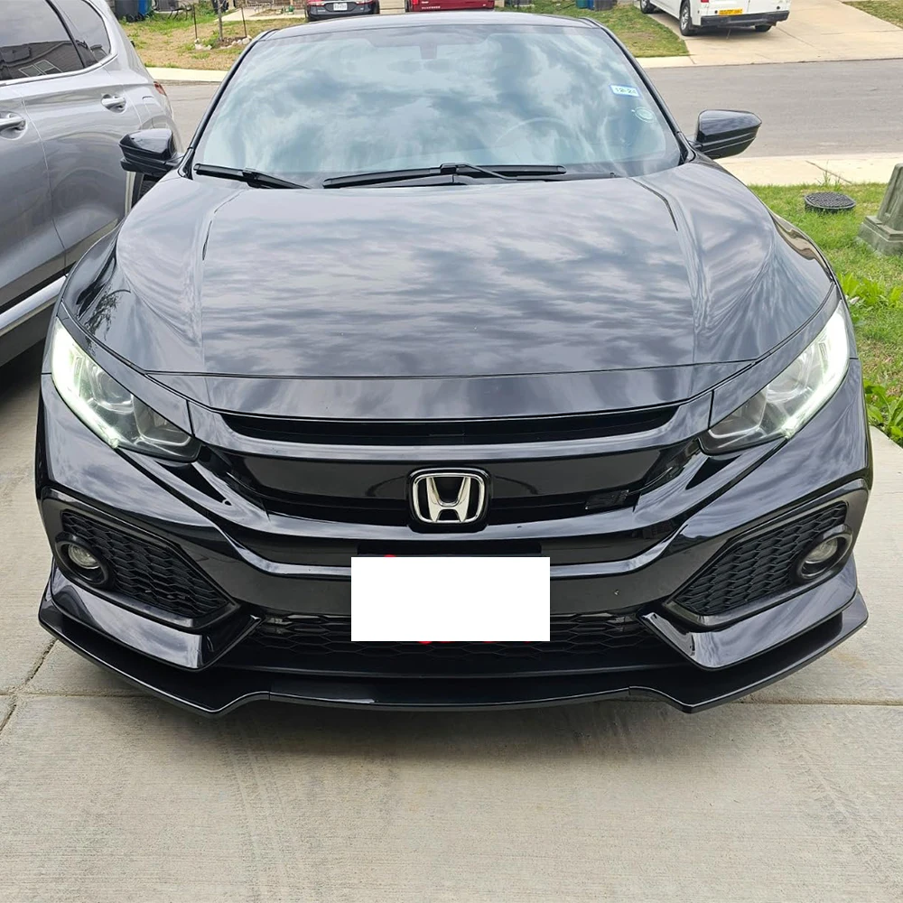 HTTYYX Car Front Bumper Splitter Lip Diffuser Body Kit Spoiler Guard for Civic Hatchback/Sedan/Coupe/Type R FK7 FK8 Si 2016-2021