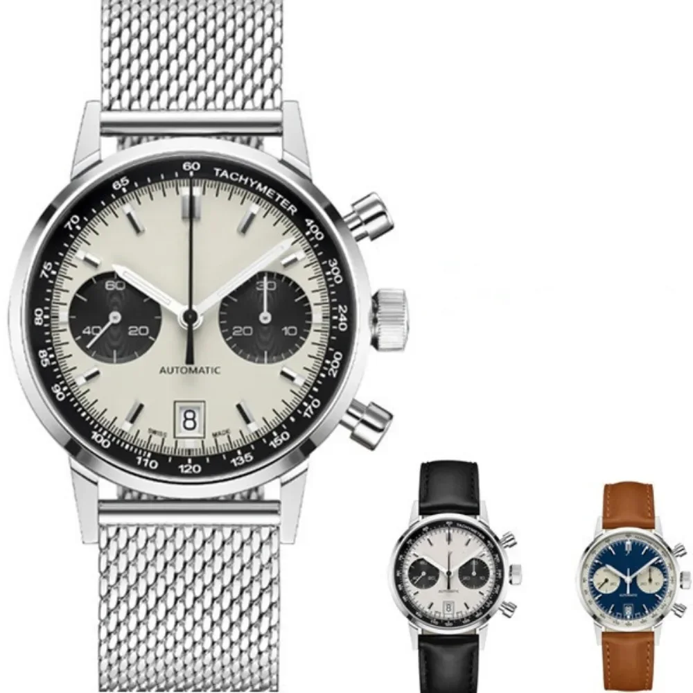 Clássico Gentle elegante cronógrafo para homens, moda da família Hamilton, lazer esportes de negócios, pulseira de couro