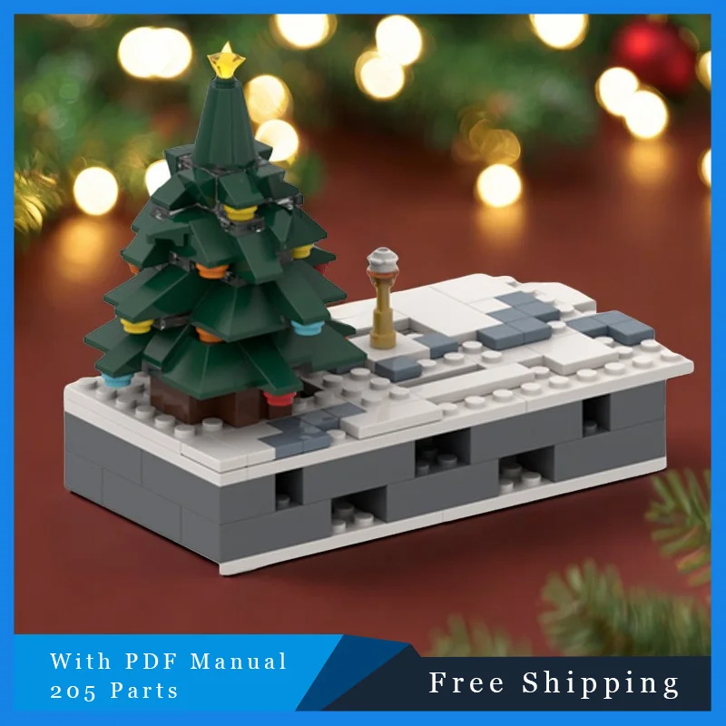 205 STKS MOC Creatieve Bouwsteen Model Kerstboom Technologie Modulaire Kinderen Puzzel Speelgoed Onderwijs Set Verjaardagscadeau 2025