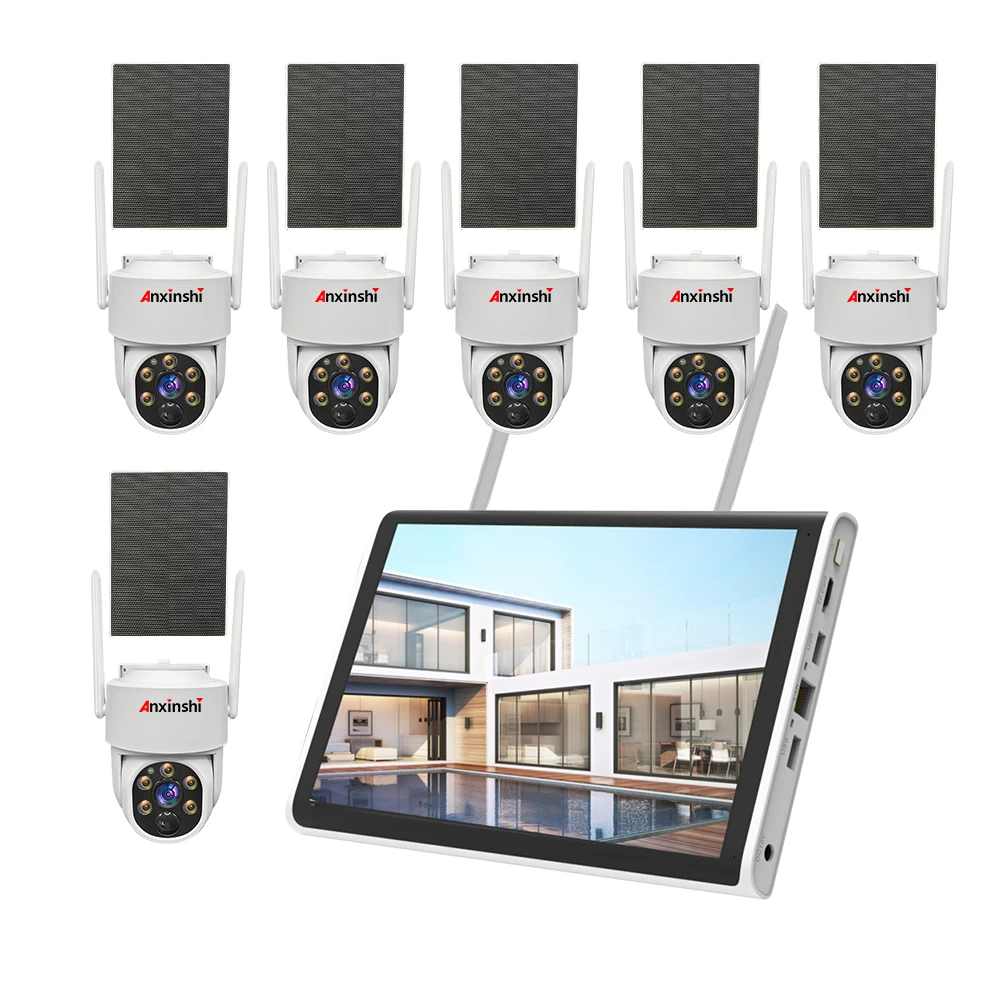 

Комплекты солнечных купольных камер с 10-дюймовым 6-канальным OEM P2P 4MP ESeecloud Smart WiFi