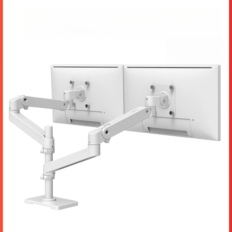 Superimposed dual-screen dual-arm monitor bracket, desktop computer lifting robot arm
