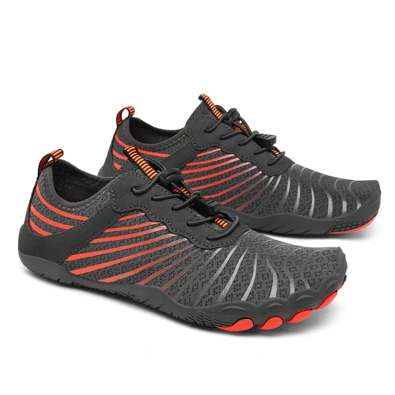 Chaussures de natation légères et coordonnantes pour homme et femme, baskets de couleur orange, nu-pieds, séchage rapide, pour l'extérieur