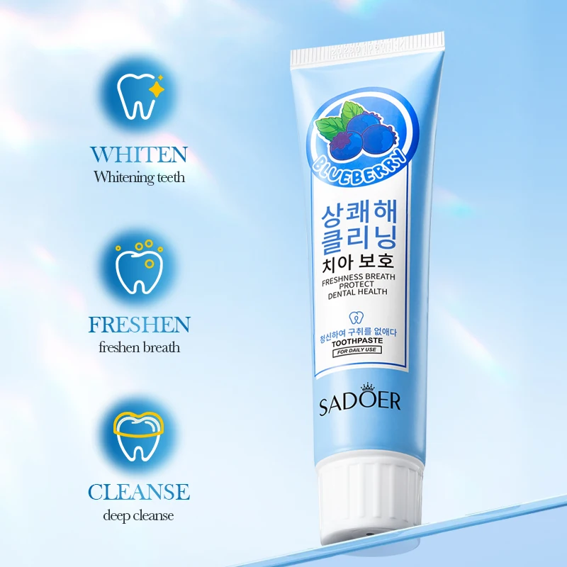 100G SADOER Fresh And Anti-cavitation Toothpaste Cleaning Gums Teeth Care Oral Whitening Flavor Protecting Fruit Teeth P7B4