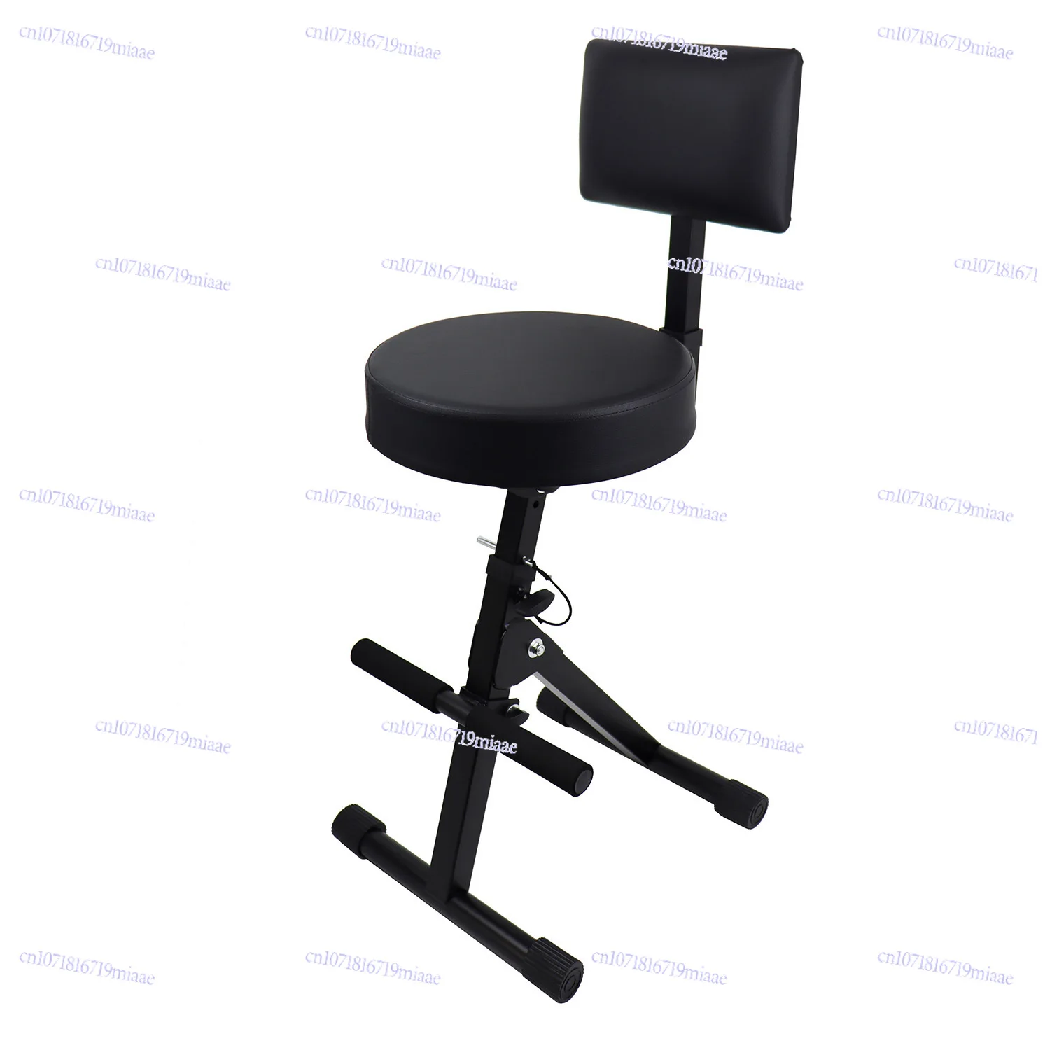 Backrest Guitar Playing Stool, Folk Stomping Foot Bar Folding Stool, Guitar Playing and Singing Stool Adjustable Height Seat
