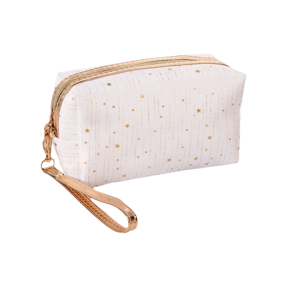 Bling Large Capacity Makeup Bag Gold-tinted Breathable Storage Bag Rainproof Lightweight Toiletry Organizer Women
